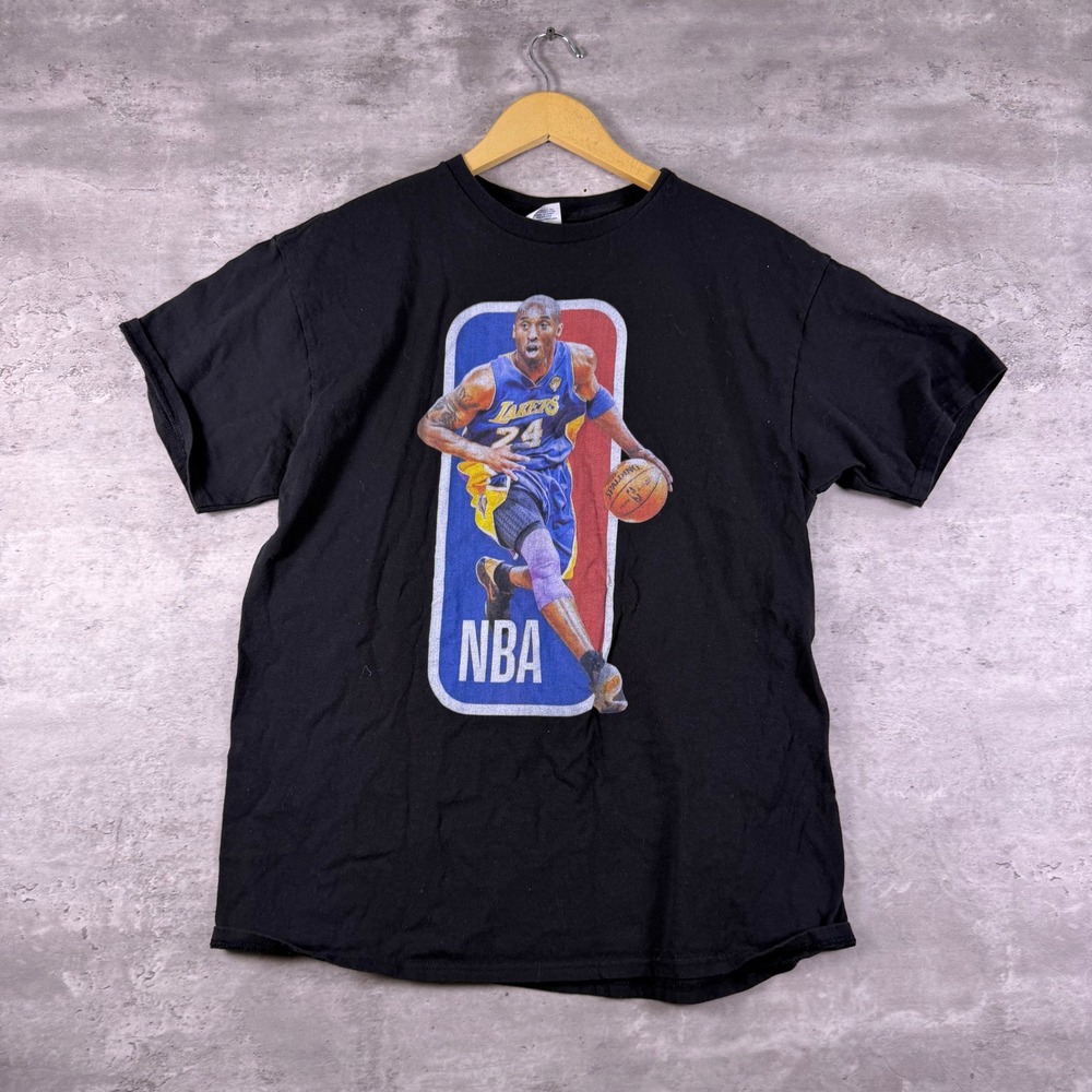 y2k Delta Kobe Bryant NBA T-Shirt Boxy Black Graphic Mens Large